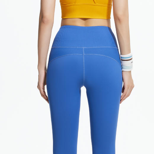 跃牌【瑜堂系列】条纹拼接瑜伽裤夏季透气高腰提臀紧身收腹跑步运动健身长裤JYMK095 商品图2