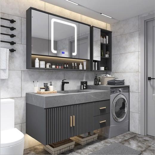 浴室柜阳台组合卫浴洗手池洗漱台高低一体卫生间洗衣机盆岩板智能 商品图3