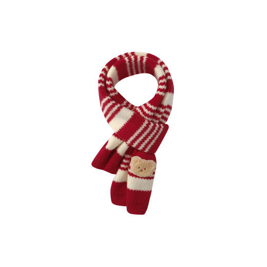 【22款！】秋冬季新年红韩系百搭显白针织毛线儿童围巾防风保暖男女红色围巾 商品图4