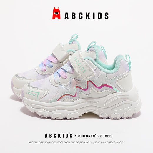 abckids童鞋女童棉鞋2024冬季新款女孩跑鞋儿童保暖二棉运动鞋子 商品图9