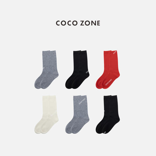 COCO ZONE 【三双】简约纯色透气女士中筒袜CC2C2232 商品图0