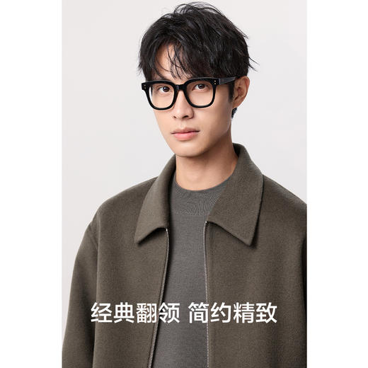 棉仓357811005-5系高支精纺全羊毛双面呢毛呢夹克男 秋冬短款行政翻领外套 商品图2