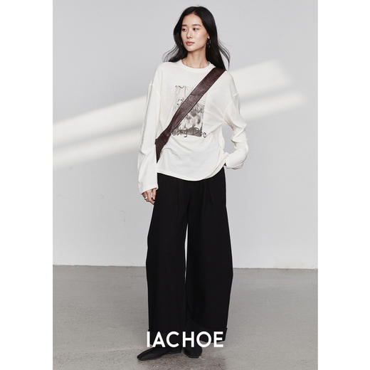 棉仓3561501003-【Lucky dog】秋季长袖花宽松印花T恤  松弛感外穿上衣 商品图1