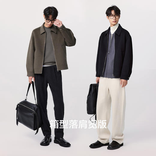 棉仓357811005-5系高支精纺全羊毛双面呢毛呢夹克男 秋冬短款行政翻领外套 商品图1