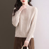 CC-103-1675半高领毛衣女秋冬2024新款麻花宽松短款针织内搭打底衫上衣 商品缩略图0