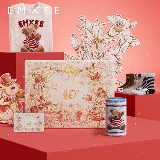 【十周年礼盒】嫚熙十周年礼盒婴儿半边绒连体衣秋冬宝宝衣服保暖套装新生儿爬服 商品图3