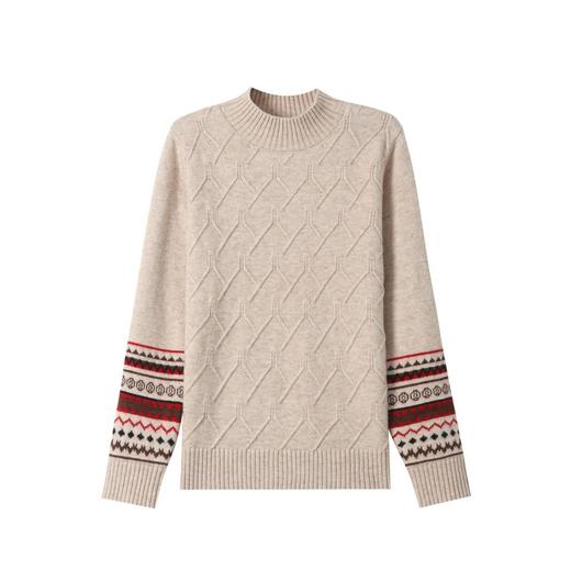 CC-103-1671洋气百搭半高领羊毛女套头短款打底毛衣秋冬厚款宽松针织上衣潮 商品图4