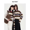 SELFWHO马海毛混纺复古拼色窄版条纹装饰针织围巾女2024秋冬新款 商品缩略图3