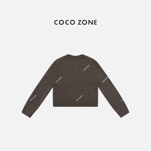 COCO ZONE 复古小众菱格针织衫设计感圆领上衣CC2D2360 商品图1
