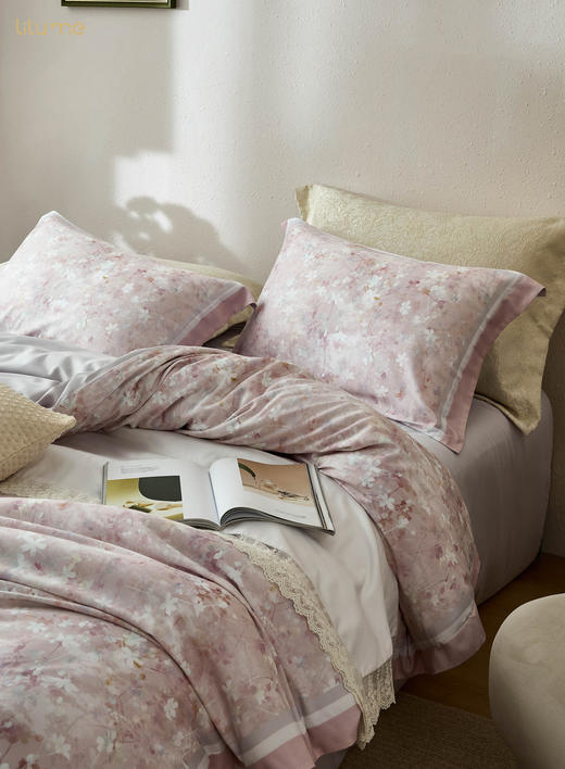 秋冬天丝精密细磨毛美式风系列四件套香玉紫 商品图1