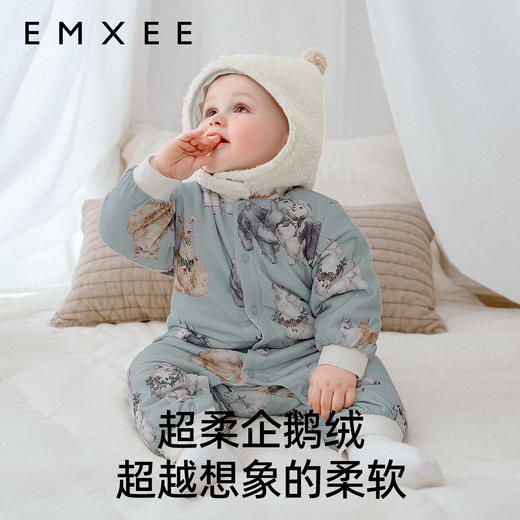 【宝宝服饰】嫚熙夹棉婴儿宝宝衣服秋冬款恒温保暖外出棉服新生婴幼儿连体衣女 商品图2