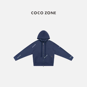 COCO ZONE 简约通勤风连帽外套纯色拉链上衣CC1D2349