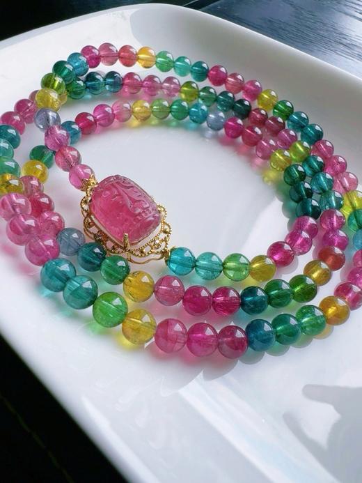 彩虹碧玺佛珠多圈 4.8mm 21.9克 商品图0