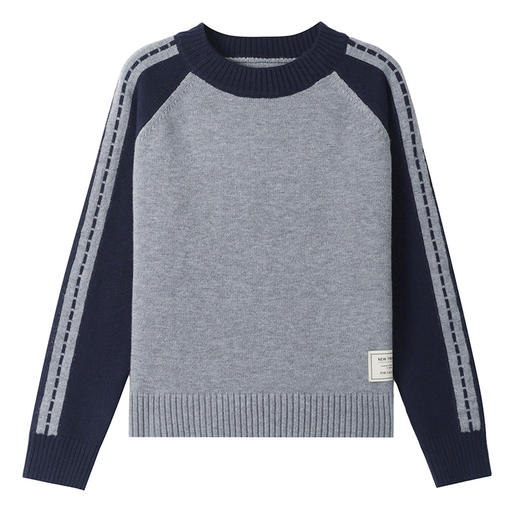 CC-103-6119欧货拼色长袖针织衫女春秋冬洋气内搭短款宽松显瘦毛衣打底衫上衣 商品图4