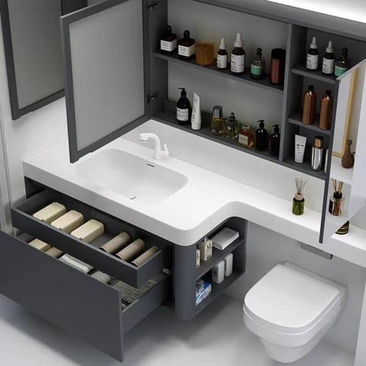 卫浴盆可丽耐马桶轻奢国产洗脸池组合智能浴室柜jbK延长洗手一体 商品图1