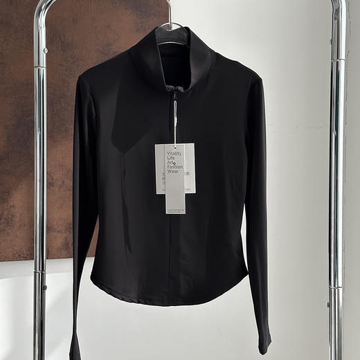 官网580！女士立领半拉链修身夹克 收腰显瘦弹力贴身瑜伽健身运动休闲上衣 商品图7