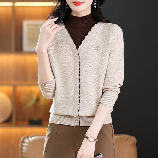 CC-WXN-BSM517半高领假两件时尚毛衣女秋冬宽松针织上衣妈妈内搭韩版时髦打底衫 商品图2
