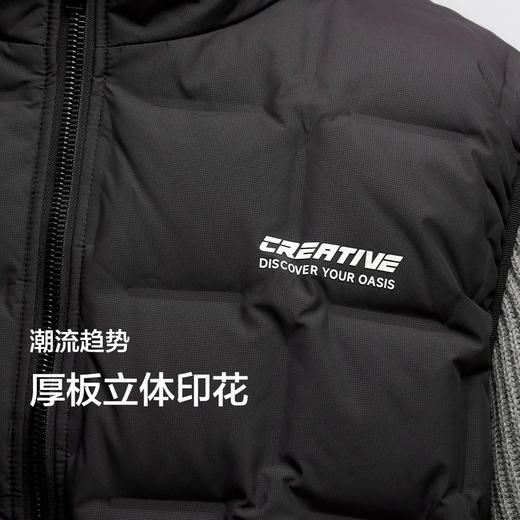 森马羽绒马甲男冬季新款立领印花肌理感外套叠穿内搭时尚百搭 商品图2