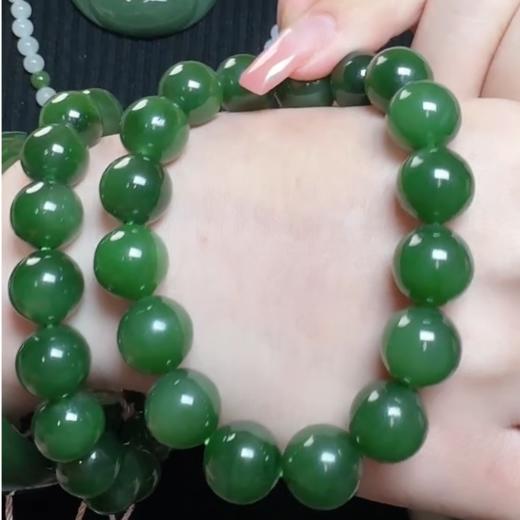 玉美人菲菲/40629和田玉单圈手串12mm^-多样性发一 商品图0