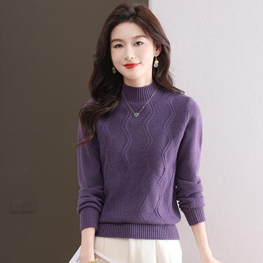 CC-103-1672厚款半高领毛衣女秋冬内搭新款宽松简约上衣中年妈妈羊毛打底衫女 商品图2