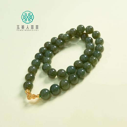 玉美人菲菲HZ#S925和田玉项链-圆珠约12mm 商品图0
