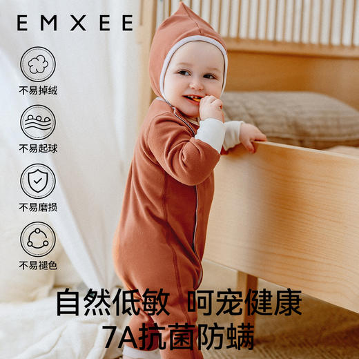 【宝宝服饰】嫚熙桑蚕丝双奶绒婴儿连体衣早秋装冬季男女宝新生儿保暖衣服新款 商品图5