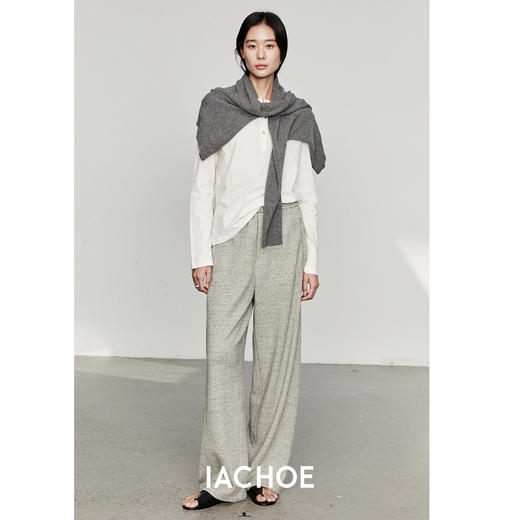 棉仓3561501002-秋装新中式亨利零长袖T恤  松弛感宽松设计感上衣打底衫 商品图3