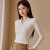 【修身显瘦，优雅大方】时尚必备！气质优雅，让你成为聚光灯下的焦点。深V领设计，性感知性并存。可外穿设计感，展现独特个性。黑色打底上衣，经典百搭！ 商品缩略图7
