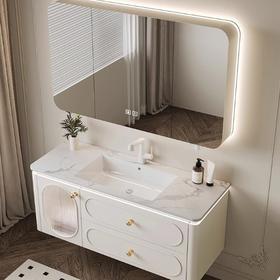 洗漱台浴室柜组合陶瓷2024奶油风卫浴橡木洗脸盆新款盆一体可丽耐