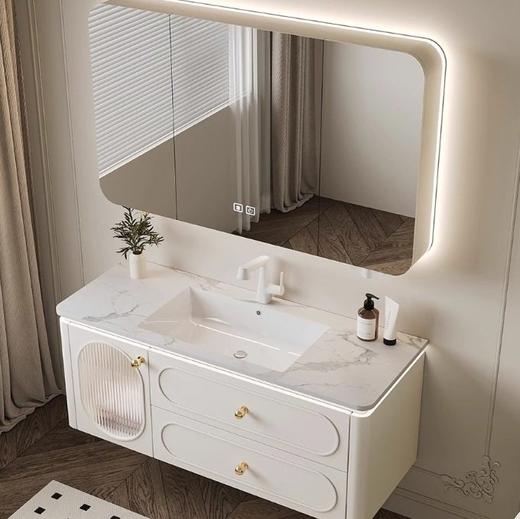 洗漱台浴室柜组合陶瓷2024奶油风卫浴橡木洗脸盆新款盆一体可丽耐 商品图0