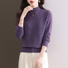 CC-103-1668半高领打底衫女士秋冬时尚洋气韩版短款针织衫2024新款内搭毛衣女 商品缩略图1