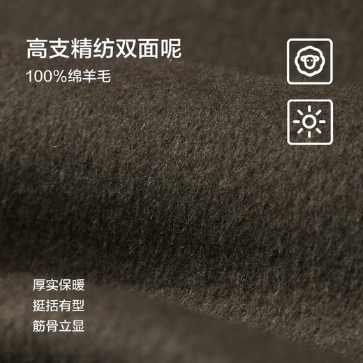 棉仓357811005-5系高支精纺全羊毛双面呢毛呢夹克男 秋冬短款行政翻领外套 商品图3