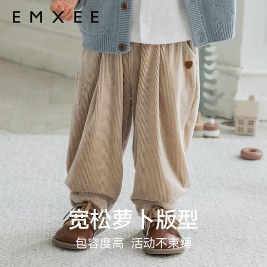 【宝宝服饰】嫚熙婴童裤子灯芯绒男宝宝萝卜裤秋冬季加厚保暖摇粒绒儿童长裤子 商品图4