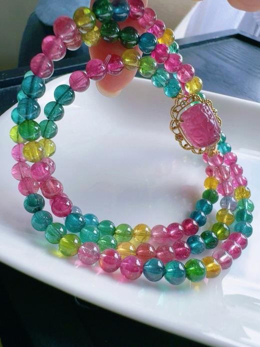 彩虹碧玺佛珠多圈 4.8mm 21.9克 商品图4