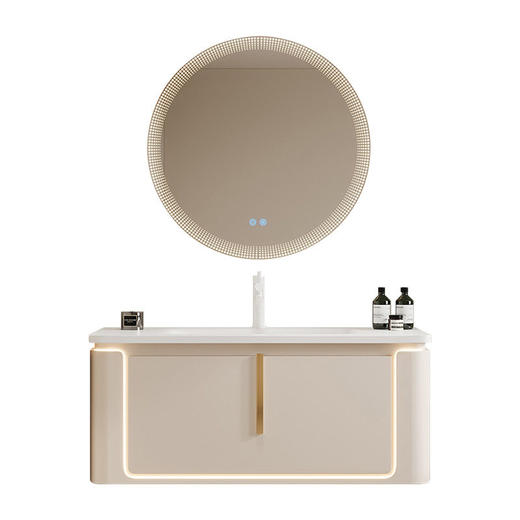 台一体洗脸盆陶瓷橡木浴室柜卫生间可丽耐洗漱奶油小户型风组合盆 商品图4