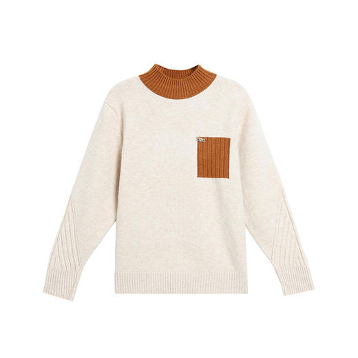 CC-21-511本命年红色女装时尚打底衫2024新款秋冬季半高领内搭女士毛衣宽松 商品图4