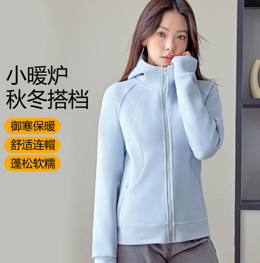 【防风保暖，柔软舒适】秋冬双面加绒 奥利绒 美式小个子拉链开衫外套，百搭时尚。视觉显瘦，连帽设计适合多场景使用。让你感受温暖的同时还能展现出你的时尚品味！ 商品图10