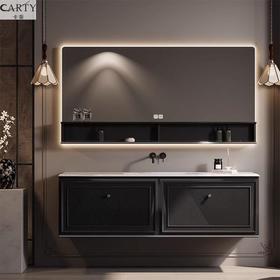 台纯法式一体浴室柜盆复古卫生间组合陶瓷洗漱洗脸盆橡木直销洗手