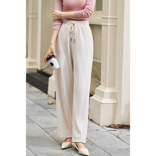 【剩XXL】米思阳2025秋季新品自发热羊绒质感休闲裤 显瘦百搭直筒裤 三色可选3634 商品图0