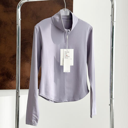 官网580！女士立领半拉链修身夹克 收腰显瘦弹力贴身瑜伽健身运动休闲上衣 商品图8