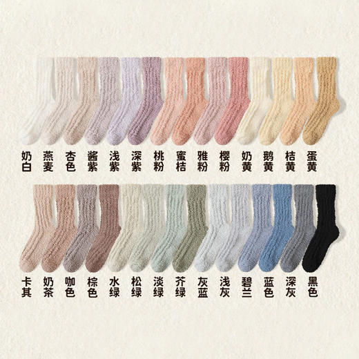 【轻奢礼盒4双装】情侣款珊瑚绒袜子秋冬季加厚保暖居家睡眠袜毛绒月子地板袜礼盒装 商品图3