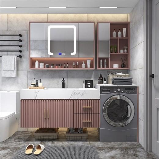 浴室柜阳台组合卫浴洗手池洗漱台高低一体卫生间洗衣机盆岩板智能 商品图2