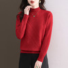 CC-103-1668半高领打底衫女士秋冬时尚洋气韩版短款针织衫2024新款内搭毛衣女 商品缩略图3