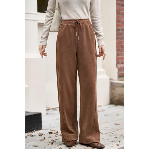 【剩XXL】米思阳2025秋季新品自发热羊绒质感休闲裤 显瘦百搭直筒裤 三色可选3634 商品图5