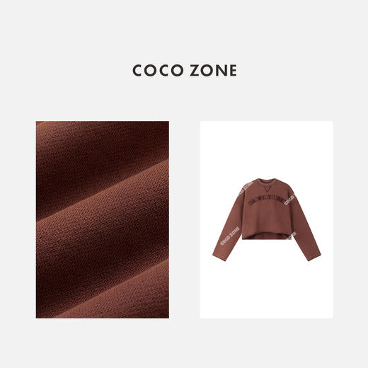 COCO ZONE 100棉设计感字母圆领长袖卫衣 CC1C1990 商品图2