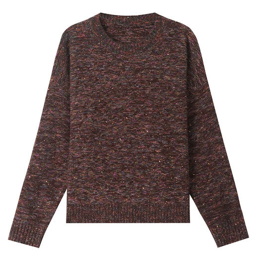 CC-103-H6128圆领套头毛衣女宽松2024秋冬新款宽松洋气减龄打底羊毛上衣女 商品图4