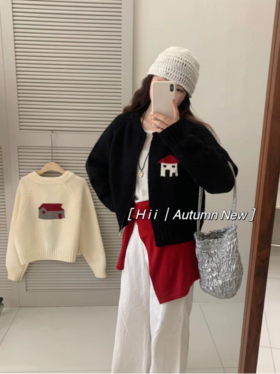 🍂🍂【岚可可小房子提花圆领拉链开衫】🌈它！来！啦！！！ 💓💓穿过开衫的宝子们都知道，😎这个季节，🤩外套真是人手一件呐🍂！