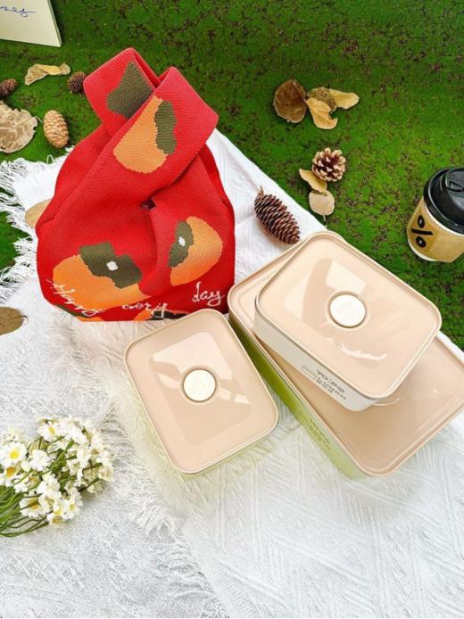 🎉🎉🎉【品牌直发】😍送柿柿如意袋！🌟 优铂YOPO日式便当盒3件套：✅316食品级不锈钢，💕⁫安全卫生 ✅多巴胺配色✨✨✨，⁡双层隔热防烫 ✅密封锁鲜📣，⁭食材不串味👏👏 商品图6