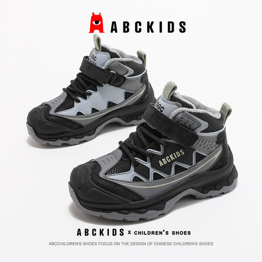 abckids童鞋加绒二棉鞋男童女童2024冬季新款儿童高帮防滑保暖运动鞋 商品图10