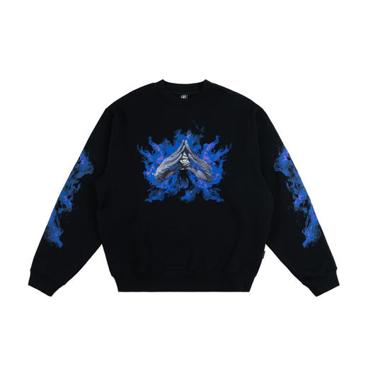 BK2024秋季红蓝火焰套头圆领长袖卫衣 商品图7